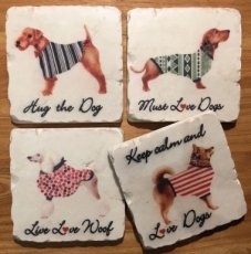 KH-EM6654 Coasters "Must love dogs" - 10 cm