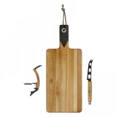 serving board with cheeseknife and bottle opener