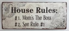 TM-EM1376 Plaque décorative "House rules"