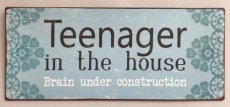 TM-EM3827 Tekstbord "Teenager in the house"